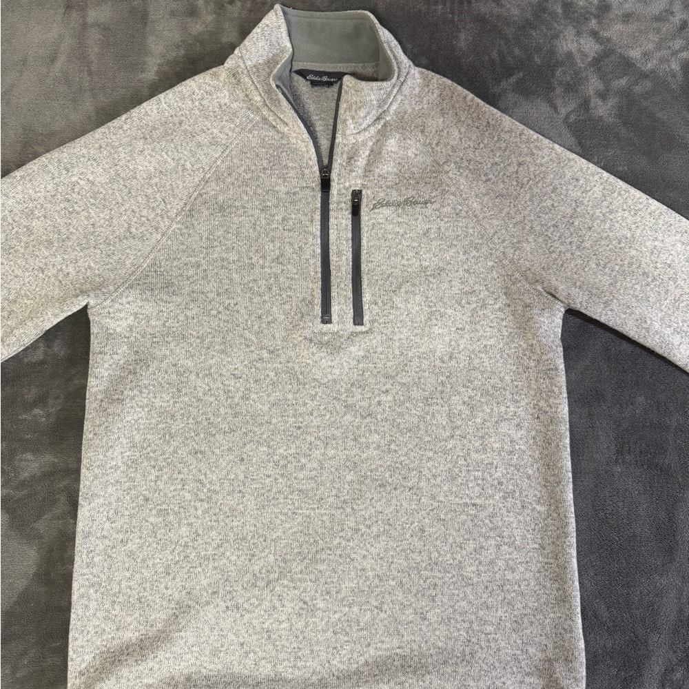 Eddie Bauer Men’s Gray Quarter-Zip Pullover